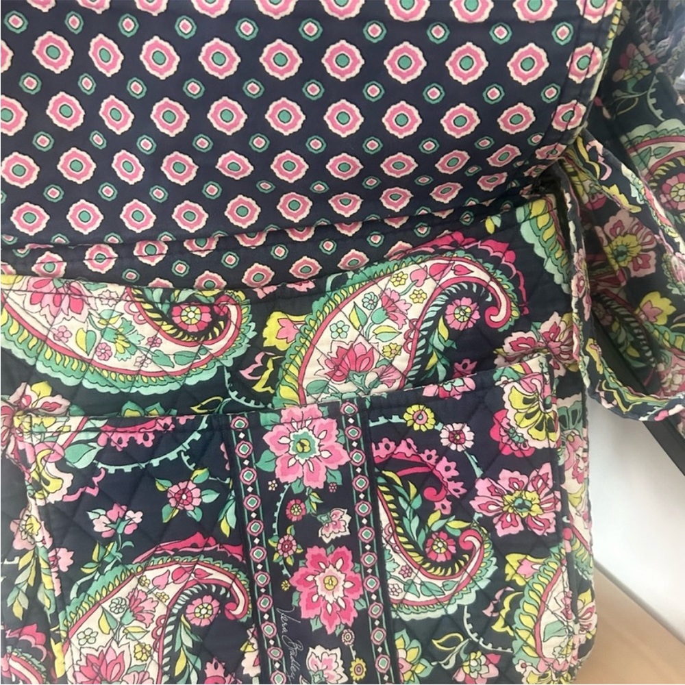 Vera Bradley Navy Pink Floral Paisley Shoulder Bag - Picture 3 of 5